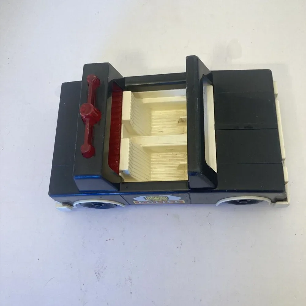 1981 Fisher Price Husky Helpers Police Car Vintage Toy 8”